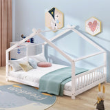Full Size House Bed Wood Bed, White N708P182786K