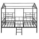 ZUN Metal House Bed Frame Full Size with Slatted Support No Box Spring Needed Black MF289094AAB