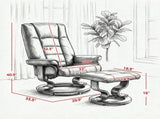 Faux Leather Reclining Chair, Manual Recliner Chair with Tufted Back & Wood Frame, Living Room 97781054
