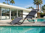 Portable Dual Purposes Extendable Folding Reclining Chair Grey 73061425