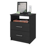 ZUN Oklahoma Nightstand,Two Drawers, One Shelf B128P148771