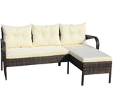 Outdoor patio Furniture sets 2 piece Conversation set wicker Ratten Sectional Sofa With Seat W20966894