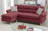 ZUN Paparika Red Color Polyfiber Reversible Sectional Sofa Set Chaise Pillows Plush Cushion Couch HS00F6449-ID-AHD