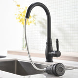 Commercial Black Kitchen with Pull out Sprayer, Single Handle Single Lever Kitchen Sink W1932P296311