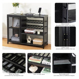 ZUN Bar Cabinet,Wine Bar Cabinet,Liquor Storage Credenza,Sideboard with Wine Racks & Stemware W679P147859