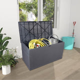 ZUN 120gal 460L Outdoor Garden Plastic Storage Deck Box Chest Tools Cushions Toys Lockable Seat 41782722