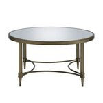 ZUN ACME Aditya Coffee Table, Mirrored & Antique Brass Finish LV02735