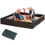 ZUN Kids Sandbox with Cover （Prohibited by WalMart） 15792332