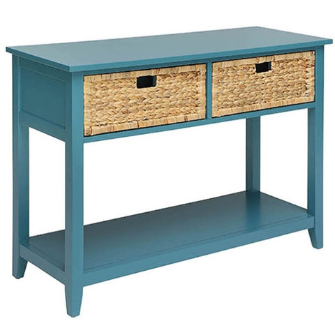 ZUN Teal Console Table with Bottom Shelf B062P189201