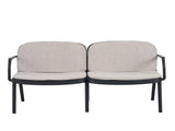 Luna Outdoor Patio PP Loveseat, Black Frame with Beige Cushion N775P272741B
