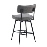 ZUN 26''Retro Swivel Counter Stools Set of 2,Grey Counter Stools with iron Frame,PU Sponge N780P199991G