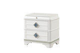 Laguna Modern Style 2-Drawer Night stand Made with Wood, Hidden Jewlry Drawer and Crystal Accents in B009P270825