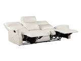 Contemporary Beige Double Reclining Sofa with Side Pocket 1pc Faux Leather Upholstery Plywood Living B011P501148