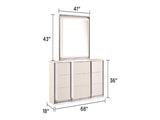 Fabio Contemporary Style 6-Drawer Dresser Made with Diamond-Patterned Side Accents with LED Lighting B009P309318