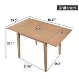 29"- 45" Extendable Dining Table for 4, Folding Kitchen Table with Rubberwood Legs, Space-Saving N752P216387A