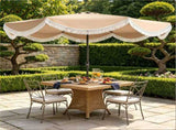 10 ft Boho Patio Umbrella with Tassel Fringe, 30&deg Tilt Outdoor Market Umbrella with Crank & Vent, 80711897