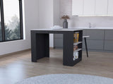 Highlands Kitchen Island with Storage Base in Black and Ibiza Marble B062111734