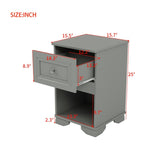 Elegant Design Nightstand with Drawer and Open Shelf for Bedroom, Retro Style Bedside Table with N733P199704E