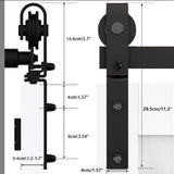 72" Bi-Folding Sliding Barn Door Hardware Kit for 4 Doors,Smoothly&Quietly,Black Track J Shape 79460627