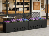 2-Piece Metal Planter Box with Trellis - 23.6in Depth Raised Garden Bed for Outdoor Indoor Use, W1586P455900