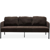 3 Seater Brown Polyester Fabric Sofa, Modern Upholstered Sofa, Comfy Small Couches for Small Space W1164P239082