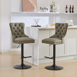 A&A Furniture,Aged and Retro PU Swivel Barstools Adjusatble Seat Height from 26-33 Inch, Modern Bar W1143P195202