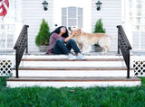 Matte Black Outdoor 3 Level Iron Handrail 56041955