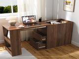 Computer with Drawers, Modern Corner Home Office storage with extendable table, Study Writing W331P297437