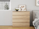 4 Drawer Dresser,Modern Storage Chest of Drawers,31.5In Natural Dresser for Closet with Handle-Free W3151P407891