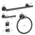 ZUN 14-Piece Matte Black Bathroom Accessory Set – Towel Bars, Towel Rings, Toilet Paper Holders, and W1920P234172