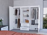 White All-In-One 2-Door Armoire B062P202113