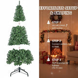 7FT Christmas Tree 774 PVC Tips Hinged Structure Artificial Plant Metal Stand Green Holiday Tree for 85700227