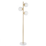 ZUN 3-Globe Light Floor Lamp with Marble Base B03599272