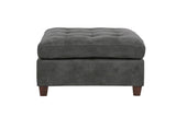 Living Room Furniture Tufted Cocktail Antique Grey Breathable Leatherette 1pc Cushion B011127813