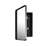 20x30 Inch Recessed Black Metal Framed Medicine Cabinet with Mirror and Adjustable Shelves Black W1435P241582