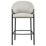 ZUN Beige and Glossy Black Sloped Arm Bar Stools B062P145554