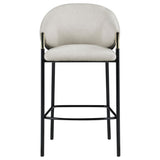 ZUN Beige and Glossy Black Sloped Arm Bar Stools B062P145554