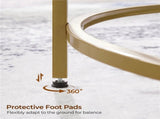 Modern Glass Top Coffee Table with Adjustable Foot Pads, Gold 14237797