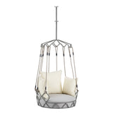 Outdoor Porch Swing Chair Hanging Basket, Hanging Chair with UV Resistant Cushion, Olefin Fabric for N704P256425A