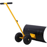 ZUN Snow Shovel with Wheels, Snow Pusher, Cushioned Adjustable Angle Handle Snow Removal Tool, 29" W465120789