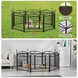 Dog Playpen Indoor 24 inch 8 Panels Metal Dog Pen Pet Dog Fence Outdoor Exercise Pen with Doors, W368P233996