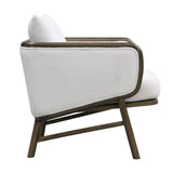 U-Can Sherpa Fabric Accent Chair, Upholstered Armchair with Solid Wood Frame, Comfortable N724P256558K