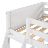 ZUN Solid Wood Twin Size Loft Bed with Ladder 67814583