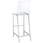 ZUN Clear and Chrome Bar Stools B062P145576