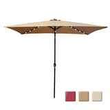 ZUN Outdoor Patio Umbrella 10 Ft x 6.5 Ft Rectangular with Crank Weather Resistant UV Protection Water W41923910