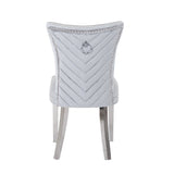 Eva 2 Piece Stainless Steel Legs Chair Finish with Velvet Fabric in Silver 733569295678