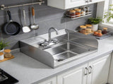 17x12.8" Hand Sink with Faucet, Wall-Mount Commercial Hand Washing Sink with Side Splash for 52428902