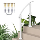 White Step Metal Handrails for Outdoor Steps Stair Railing 82216410