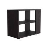 Garden 19,7" High Side Table , End Table, Sofa Table with Two Shelves Black B070P286463