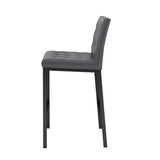 ZUN Modern design High stool Metal legs Kitchen Restaurant Gray pu bar chair, black spray painted chair W210P179753